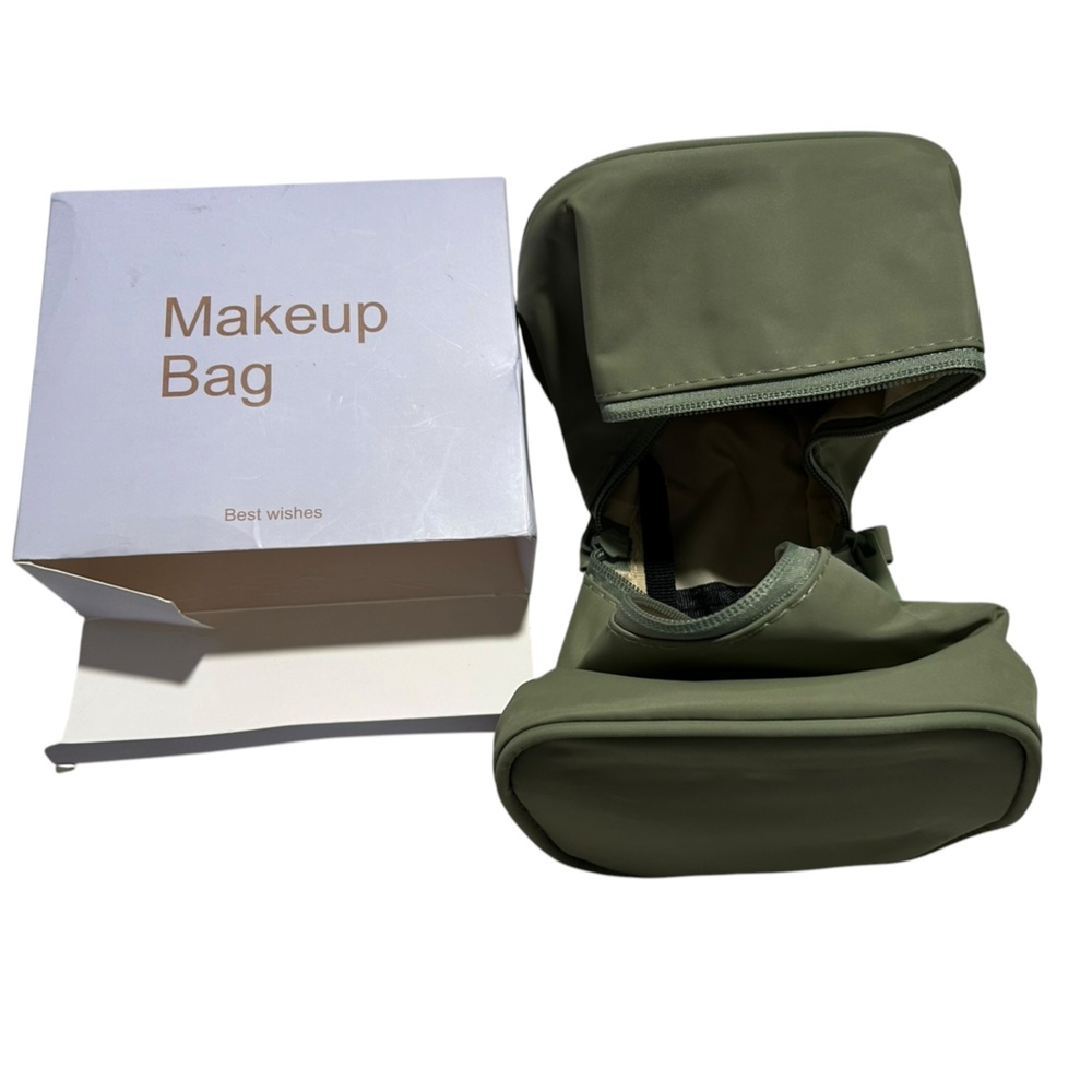 Olive Green Makeup Bag Duo